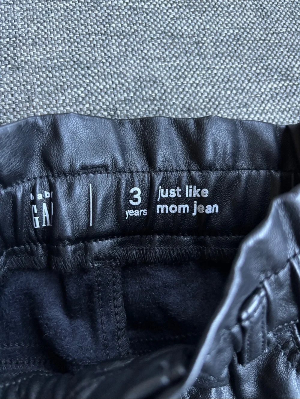 Gap black pleather pants 3t